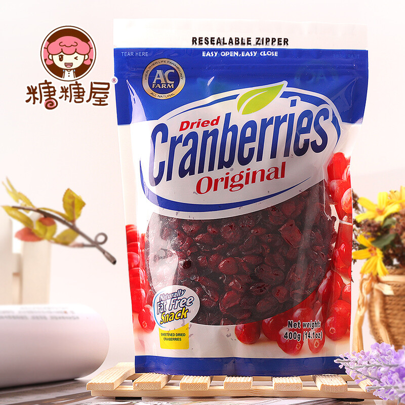 美國(guó)進(jìn)口 Acfarm美加農(nóng)場(chǎng)蔓越梅蜜餞小紅梅蔓越莓干400g烘焙原料T