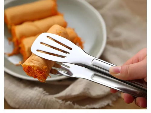 不銹鋼食品夾面包夾燒烤夾子牛排夾加厚三線夾油刷烘焙用具